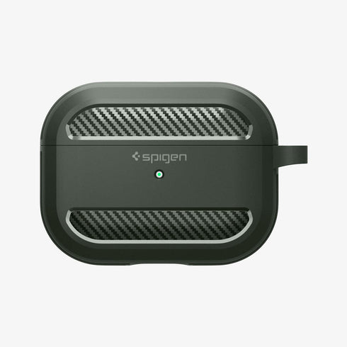 ACS05482 - Apple AirPods Pro 2 Case Rugged Armor in matte black showing the front